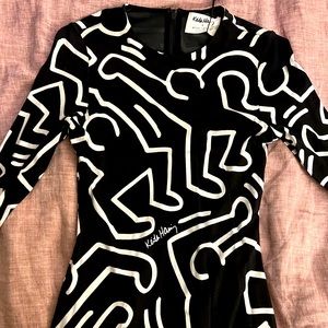 Alice + Olivia Keith Haring Black & White Dress